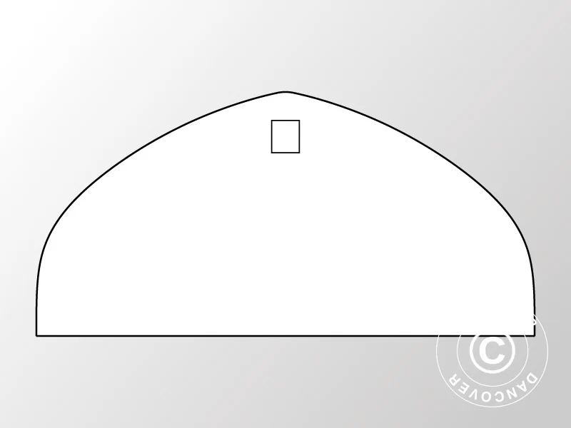 Einfache Giebelwand für Zelthalle, Rundbogenhalle 12x5,88m, PVC, weiß - Image 2