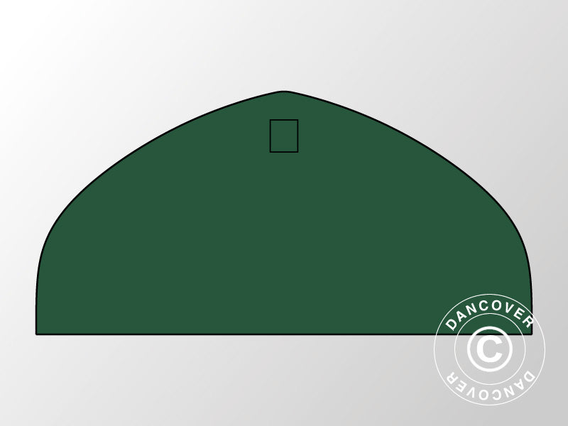 Einfache Giebelwand für Zelthalle, Rundbogenhalle 12x5,88m, PVC, Grün - Image 2