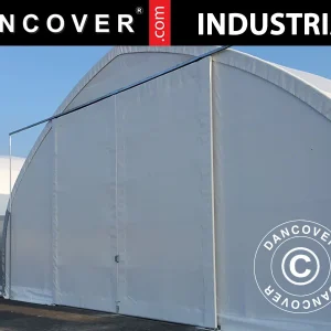 Schiebetür 3x3m für Zelthalle, Rundbogenhalle 15m, PVC, weiß