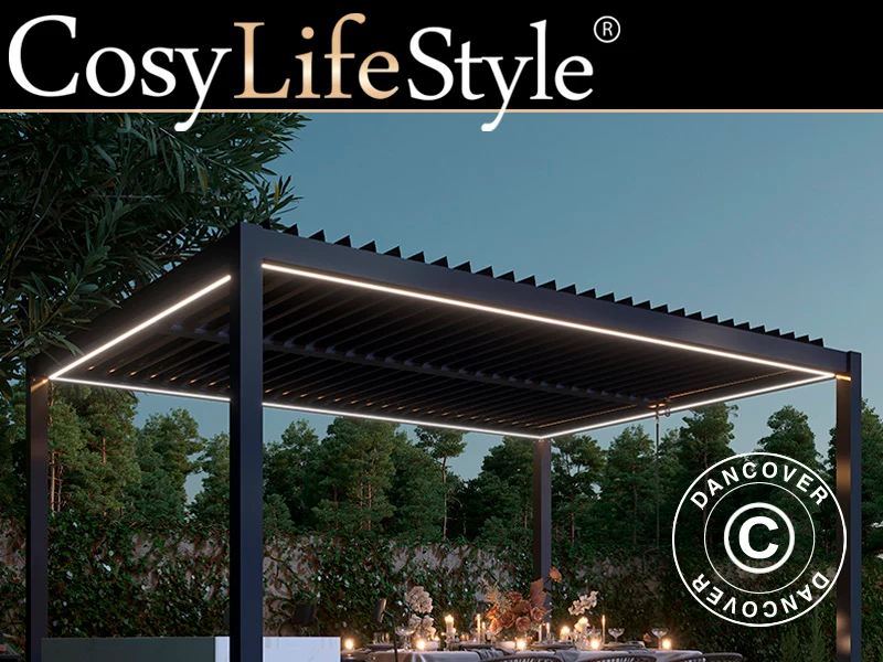 LED Lichtleiste für San Pablo Alu+ Pergola Pavillon 3x3m, 4 Stk., Warmweiß