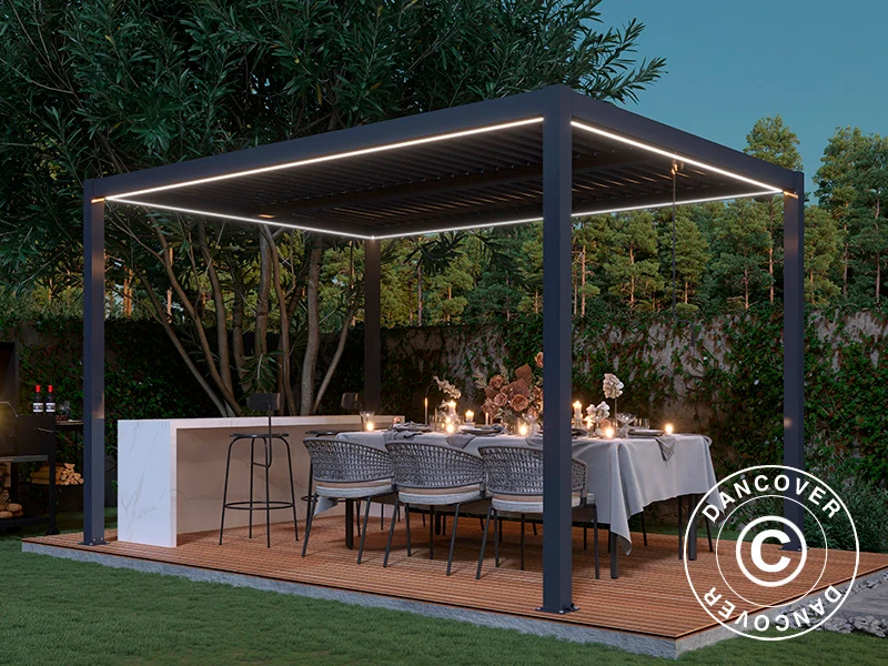LED Lichtleiste für San Pablo Alu+ Pergola Pavillon 3x3m, 4 Stk., Warmweiß - Image 4