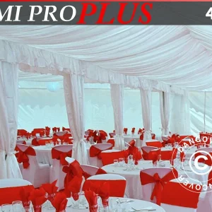 Zeltinnenhimmel-und Vorhänge-Set, Weiß, für Partyzelt 4x6m SEMI PRO Plus