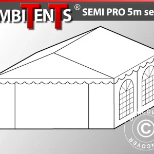 4m-Endabschnitt-Erweiterung für Semi PRO CombiTent, 5x4m, PVC, weiß