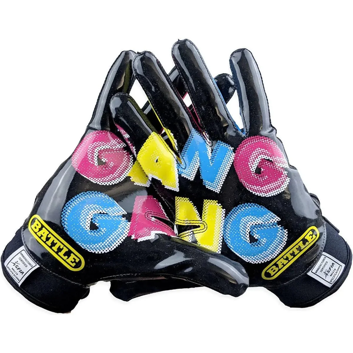 Luvas de futebol americano Battle Sports Gang Gang Double Threat para adultos - Pretas - Image 3