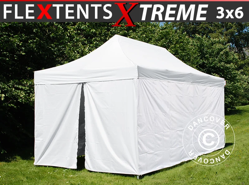 Faltzelt FleXtents® Xtreme 50, Sanitäts- & Notfallzelt, 3x6m, weiß, inkl. 6 Seitenwände - Image 2