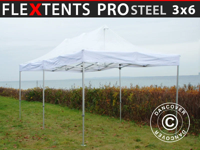 Faltzelt FleXtents PRO Steel 3x6m Transparent - Image 2