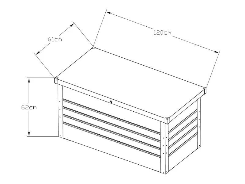 Gartenbox, 348 L, 0,61x1,2x0,62m, ProShed®, Anthrazit - Image 6