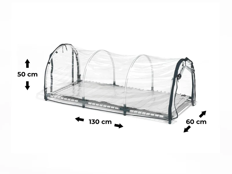 Mini-Gewächshaus JUMBO XXL mit Heizmatte, 60x130x50cm, Transparent - Image 7