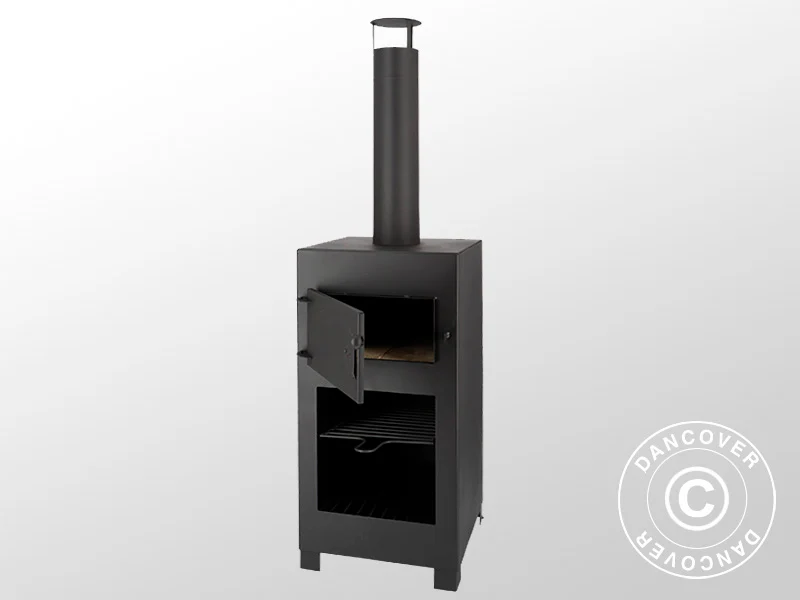 Holz-Pizzaofen, 38,9x38,9x140,5cm, Schwarz - Image 3