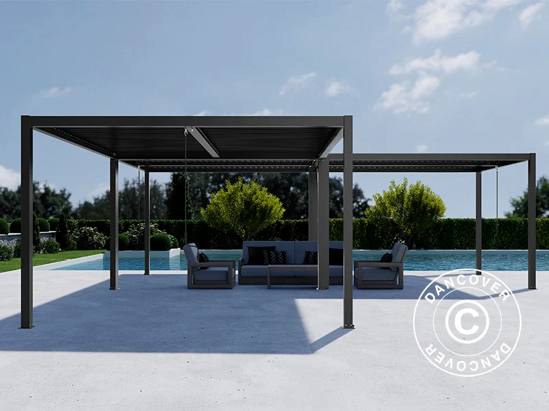 Bioklimatischer pergola pavillon San Pablo Alu+, 4x4m, Schwarz, 3 Stk. - Image 3