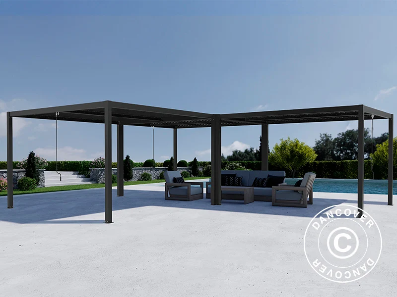 Bioklimatischer pergola pavillon San Pablo Alu+, 4x4m, Schwarz, 3 Stk. - Image 5
