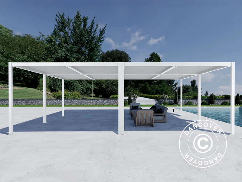 Bioklimatischer pergola pavillon San Pablo Alu+, 4x4m, Weiß, 4 Stk. - Image 3