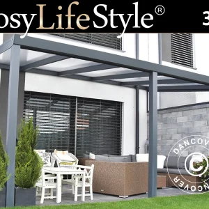 Terrassenüberdachung Legend aus Polycarbonat, 3x5m, Anthrazit