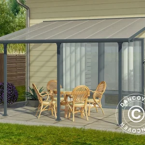 Terrassenüberdachung Feria, Palram/Canopia, 3x4,25m, Grau