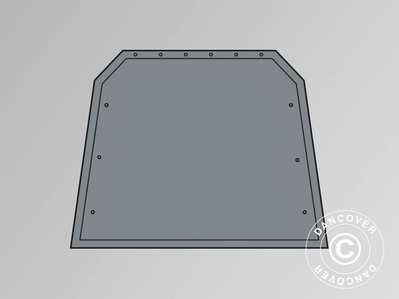 Giebelwand/Tür für Lagerzelt PRO 2,4x3,6m und 2,4x6m PVC, grau