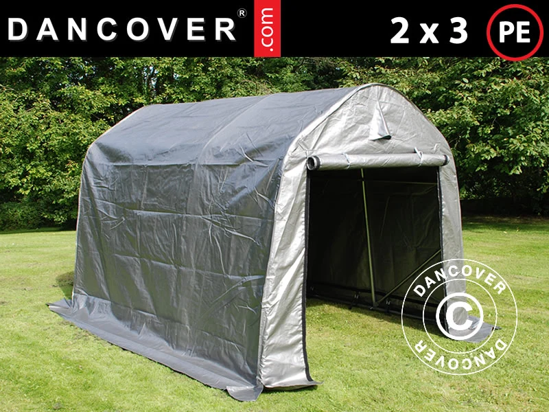 Lagerzelt PRO 2x3x2m PE, Grau - Image 2