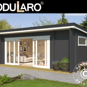 Gartenhaus Milano, 6,08x3,9x2,45m, 44mm, Dunkelgrau