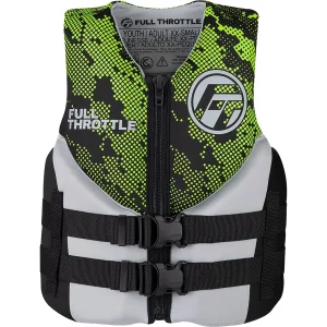 Colete salva-vidas Full Throttle Junior com dobradiça e secagem rápida - Verde