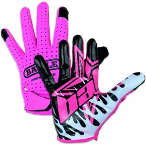 Luvas de futebol americano Battle Sports "Astro" Doom Speed Receiver para adultos - Preto/Rosa