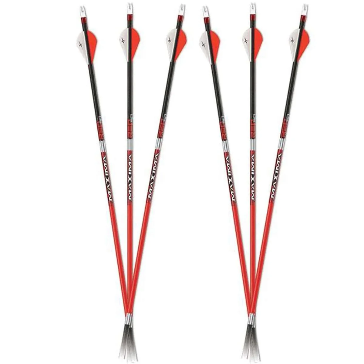 Carbon Express Maxima RED Flechas de pequeno diâmetro .300 Pacote com 6 - Vermelho/Preto