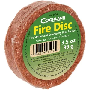 Disco de fogo Coghlan, iniciador de fogo e fonte de calor de emergência, lareira de fogueira