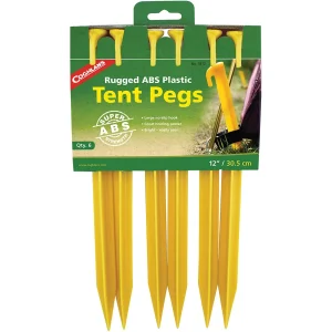 Estacas de barraca de plástico ABS resistente da Coghlan (pacote com 6), estacas de acampamento de sobrevivência