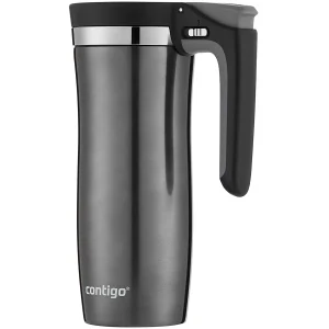 Caneca de viagem com alça de aço inoxidável com isolamento a vácuo Autoseal Contigo 16 oz