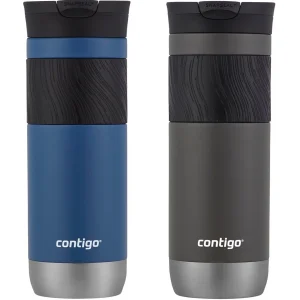 Caneca de viagem de aço inoxidável isolada SnapSeal Byron 20 Contigo 2.0 oz. Pacote com 2 unidades