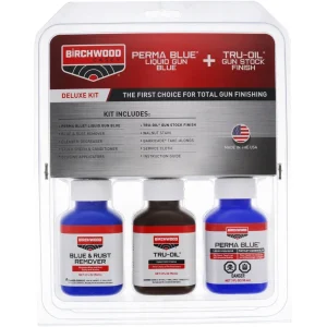 Birchwood Casey - Kit de acabamento de coronha para pistola líquida Deluxe Perma Blue e Tru-Oil®