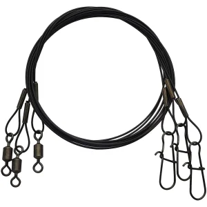 Eagle Claw Black Heavy Duty 18" Wire Leaders Pacote com 3 unidades
