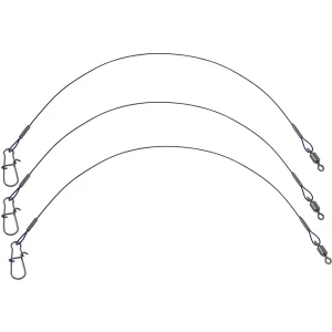 Conjunto de 3 líderes de pesca Eagle Claw de alta resistência com fio de aço de 9 polegadas