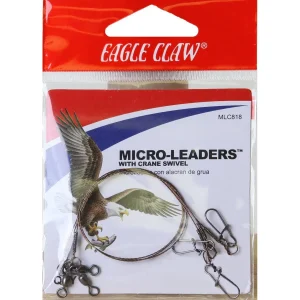 Eagle Claw 8" Wire Micro-Leaders com guindaste giratório, pacote com 3 unidades