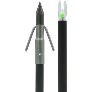 Muzzy Bowfishing Carp Point Flecha de peixe iluminada com nock X verde e slide de garrafa