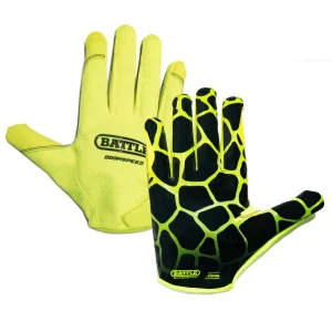 Luvas de futebol americano Battle Sports Adult "Giraffe" Doom Speed Receiver, Neon/Preto