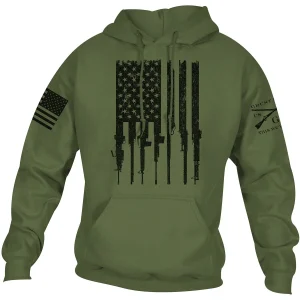 Grunt Style Rifle Flag 2.0 Pullover Hoodie - Verde Militar
