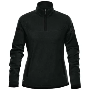 Grunt Style Jaqueta de lã Tech Quarter Zip Feminina - Preto