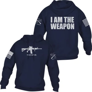 Grunt Style I Am The Weapon Pullover Moletom com capuz - Azul-marinho