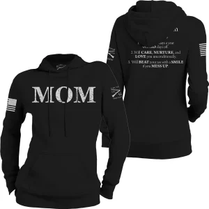 Grunt Style Moletom com capuz feminino Mom Defined - Preto