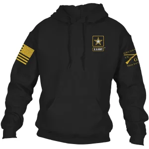 Grunt Style Army - Moletom com capuz básico com logotipo completo - Preto