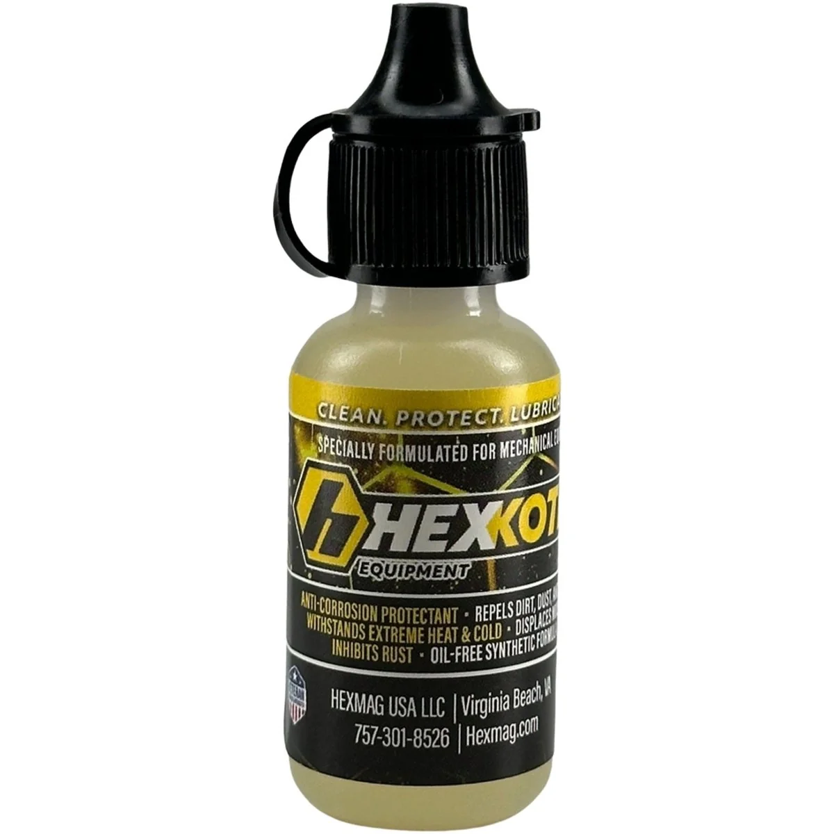 Lubrificante seco para dobradiças de porta de equipamento HEXKOTE, frasco conta-gotas de 0.50 oz - Image 2