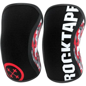 Joelheiras de compressão RockTape Assassins - Camuflagem vermelha