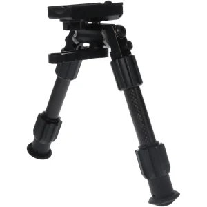 Bipé Truglo Tac Pod Carbon Pro com adaptador de montagem em pino de estilingue - ajustável de 6" a 9"