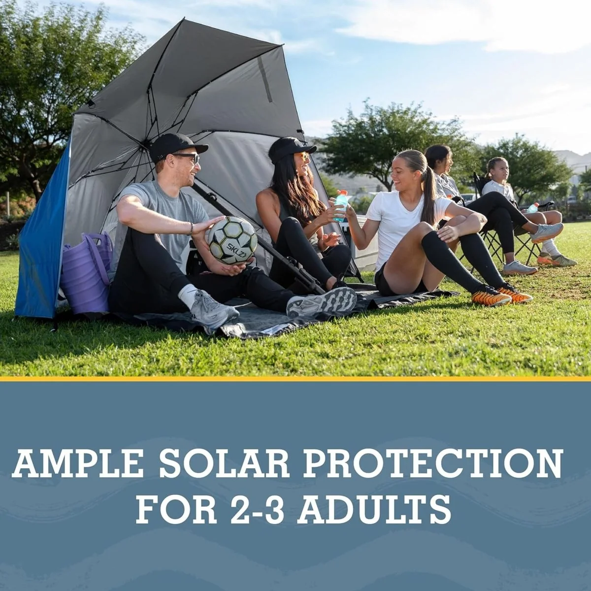 Guarda-chuva Sport-Brella Field Edge com proteção solar, cinza - Image 3