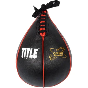 Título Boxing Gyro Balanced Leather Punch Training Speed Bag - Preto