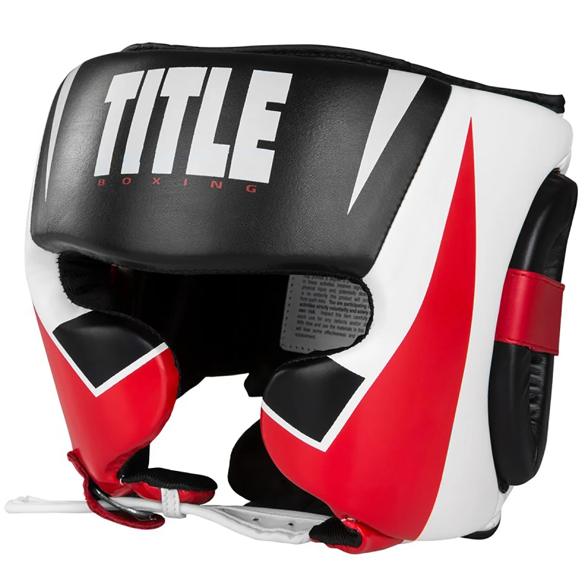 Título Boxe MMA Comando Treinamento Headgear - Preto/Branco/Vermelho