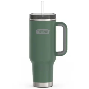 Caneca térmica de aço inoxidável de 40 oz com canudo