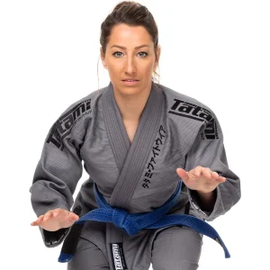 Tatami Fightwear Estilo Black Label BJJ Gi Feminino - Preto/Cinza