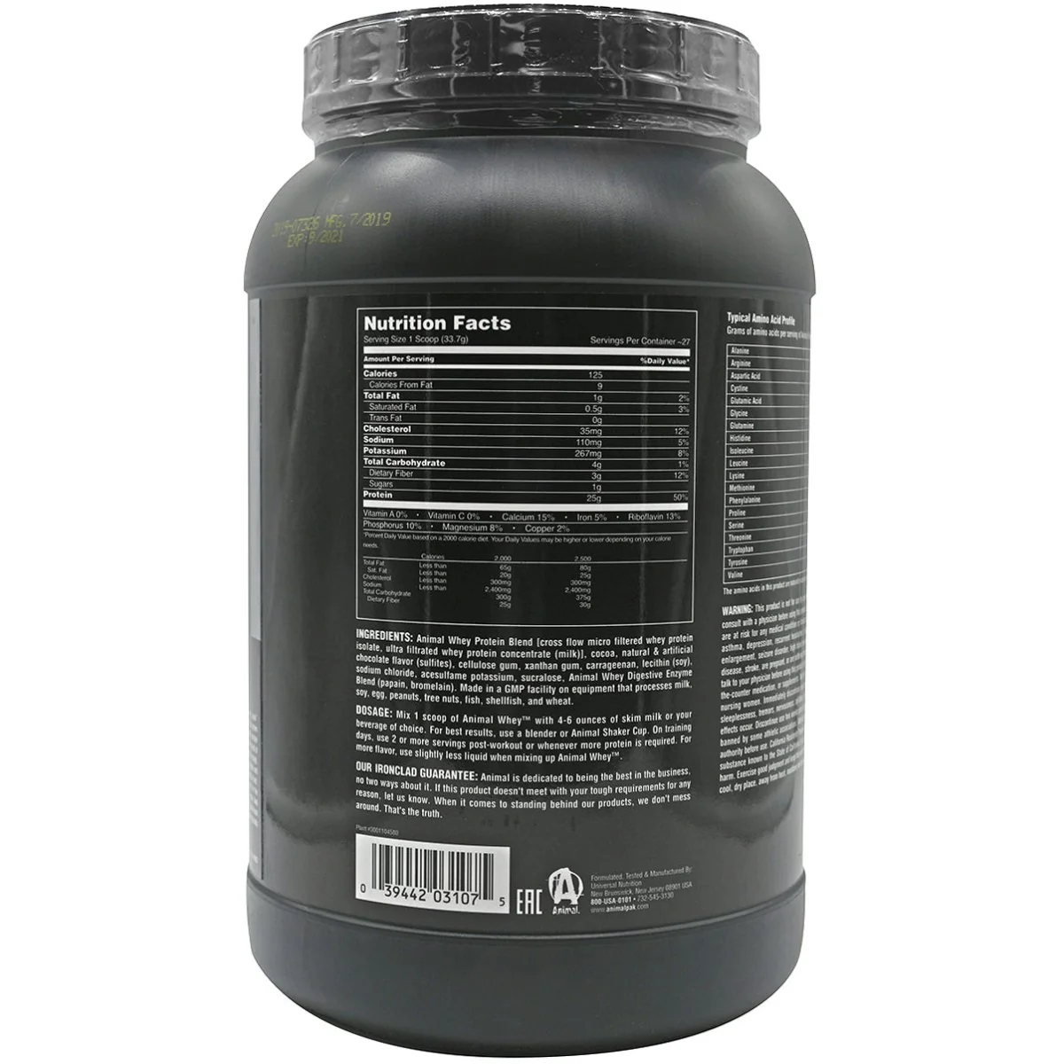 Universal Nutrition Animal Whey - Cerca de 27 porções - Morango - Image 3