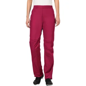 Calça de chuva feminina Vaude Drop Biking II - Vermelho carmesim