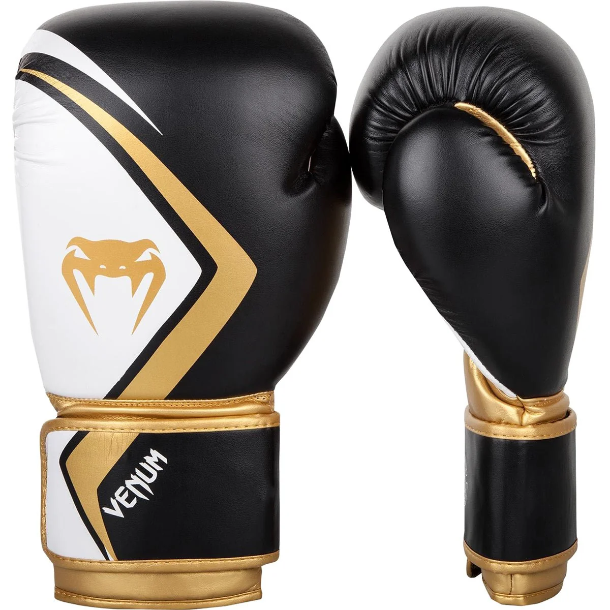 Luvas de boxe Venum Contender 2.0 Training - Preto/Branco/Dourado - Image 3